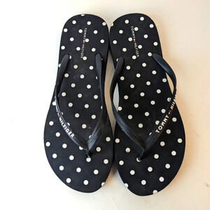 Tommy Hilfiger Polka Dot Flip Flops - 11